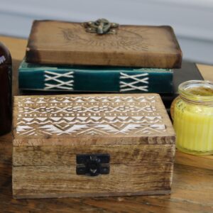 Caja de Madera Blanca - 6x4 Pastillero Diseño Eslavo