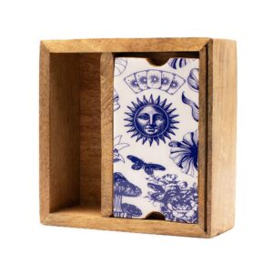 Caja de tarot de dos secciones con soporte para cartas