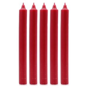 Bulk Solid Colour Dinner Candles - Rustic Red - Pack of 10