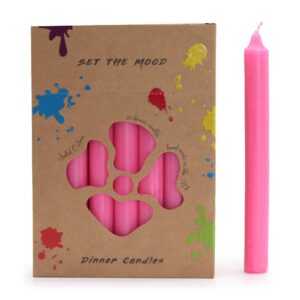 Juego de Velas de Mesa de Color Sólido - Pack de 21 - Rosa Profundo Rústico