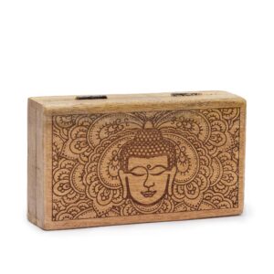 Caja cuadrada mediana 17x10x4,2cm - Cara Buda Negro