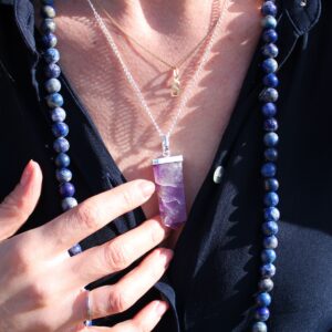 Colgante plano de piedras preciosas - Ojo de tigre