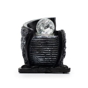 Fuente decorativa de agua de mesa -15x13x20 cm - Recipiente de agua y bola de cristal